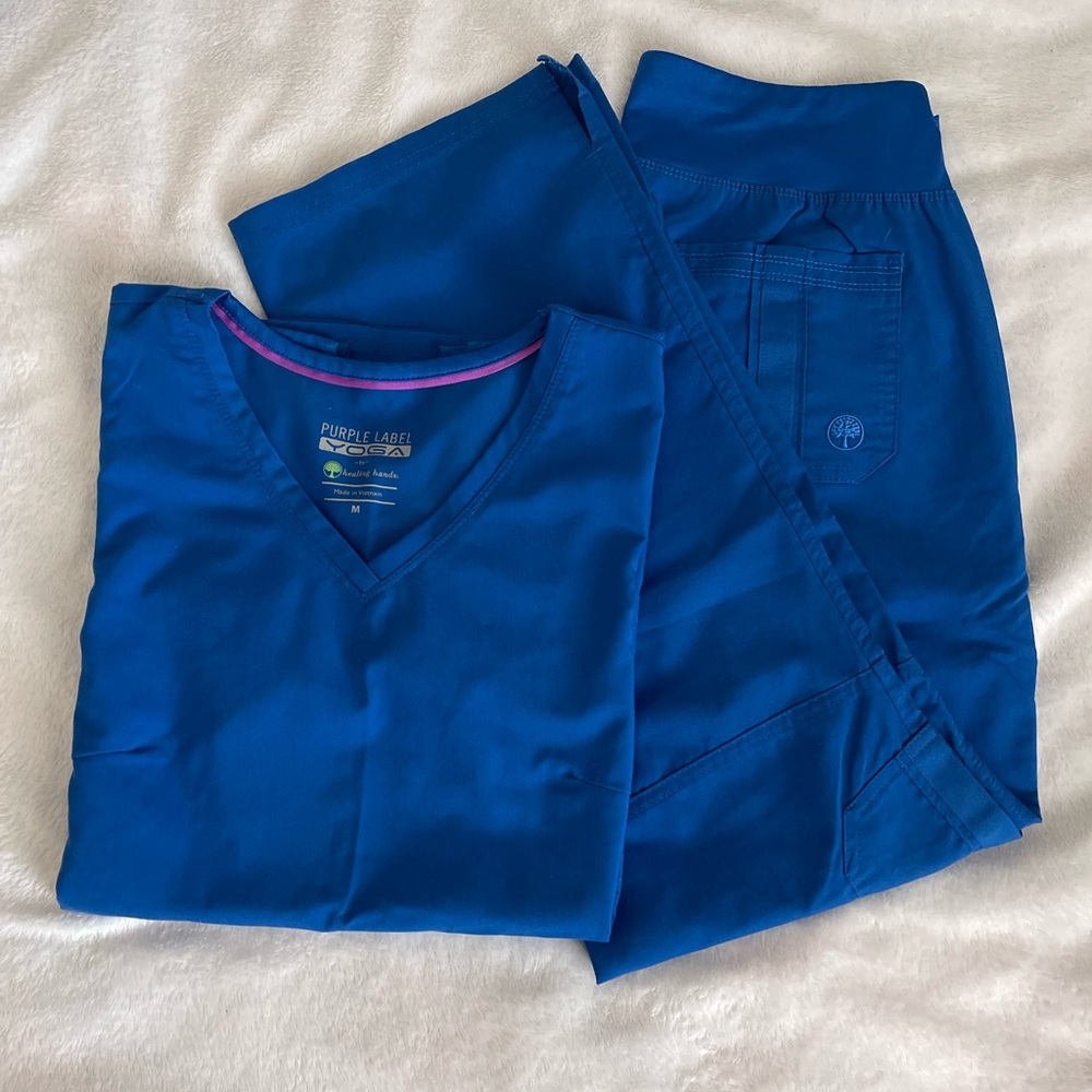 Healing Hands Royal Blue Scrub Set